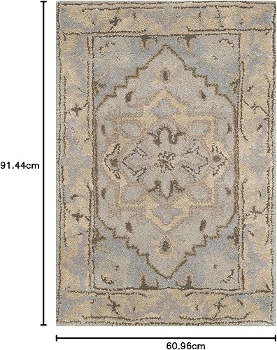 Miniatura 9 de SAFAVIEH Heritage Collection - Alfombra de pasillo, 2 pies 3 pulgadas x 12 pies, beige y gris, hecha a mano, lana oriental tradicional, ideal para
