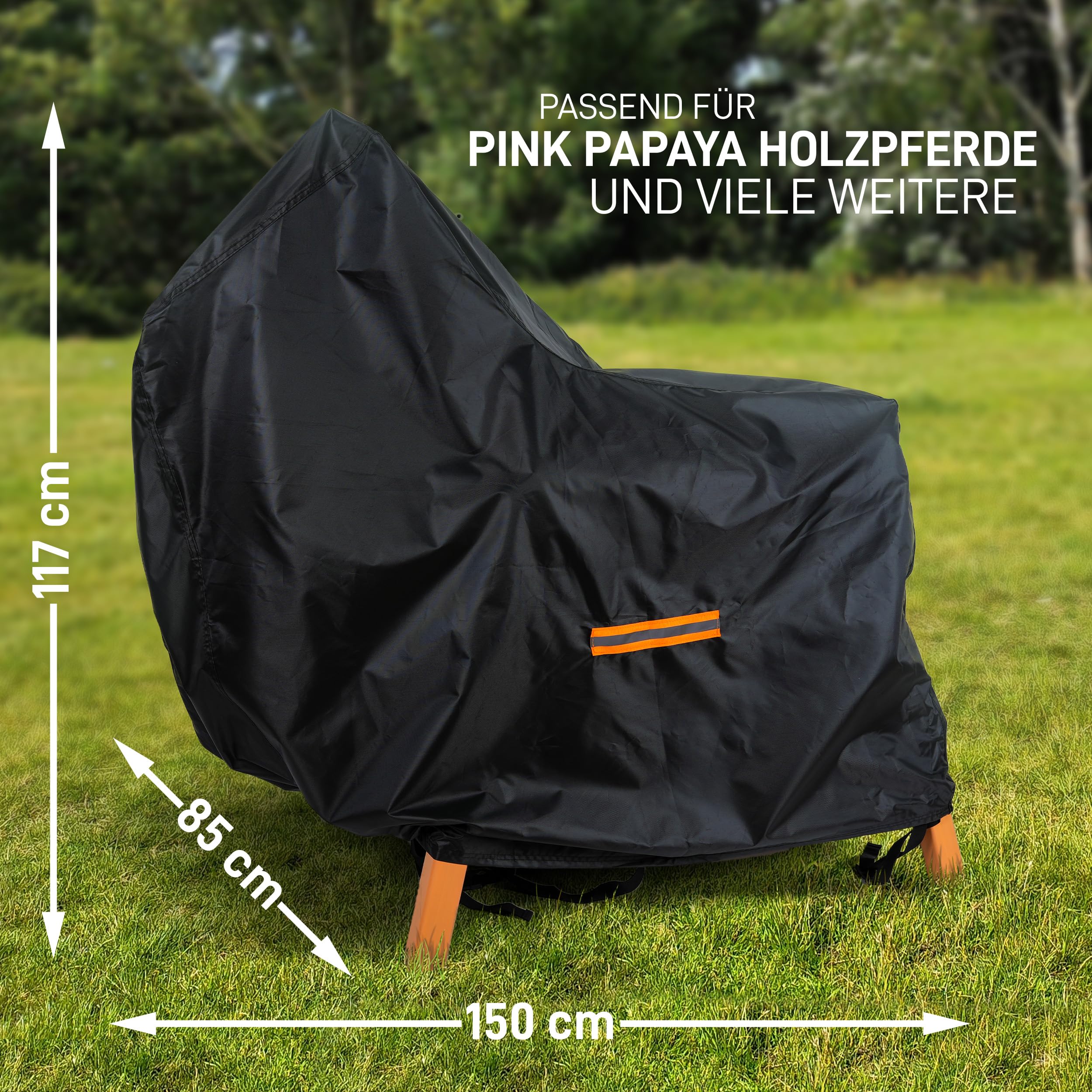 Pink Papaya Abdeckung für Holzpferde, wasserabweisende Schutzhülle für Outdoor Spielpferde, langlebiger Wetterschutz, Abdeckplane für optimalen Schutz