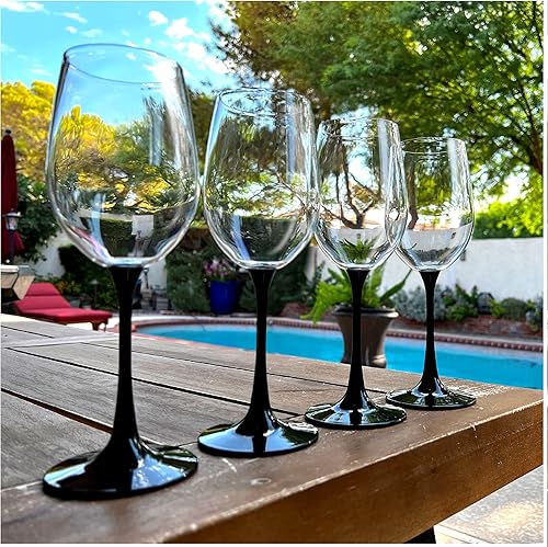 Vista 5 de Lily's Home Copas de vino blanco irrompibles con tallo irrompible, hechas de plástico irrompible para interiores y exteriores, reutilizables y aptas