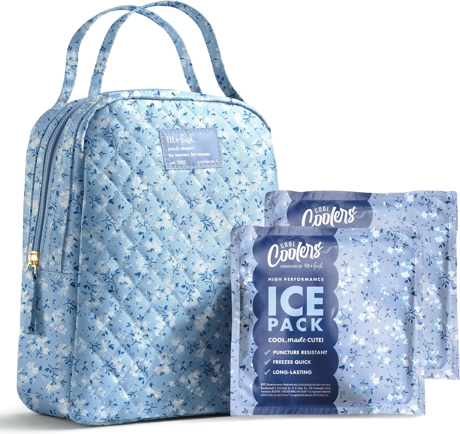 Fit & Fresh Insulated Bottle & Beyond Bag - Baby Bottle Cooler w/Ice Packs