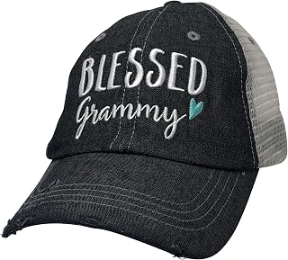 COCOVICI Womens Blessed Grammy Hat | Grammy Embroidered Baseball Hat | Grandma Cap | Grammy Gift Dark Grey