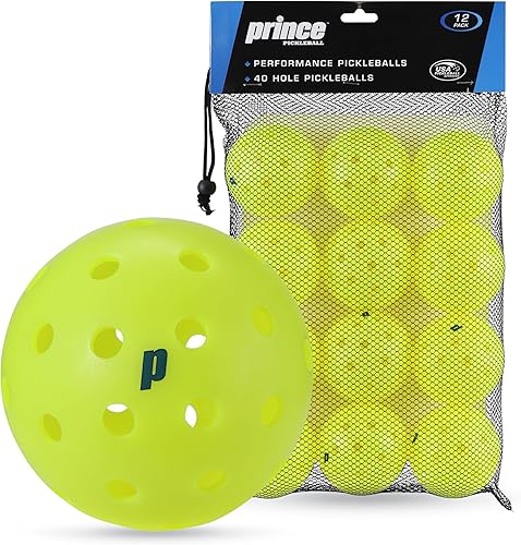 Prince - Juego de pickleball para 6 jugadores con paletas, pelotas de pickleball diseñadas con precisión con patrón de 40 agujeros, ideal para