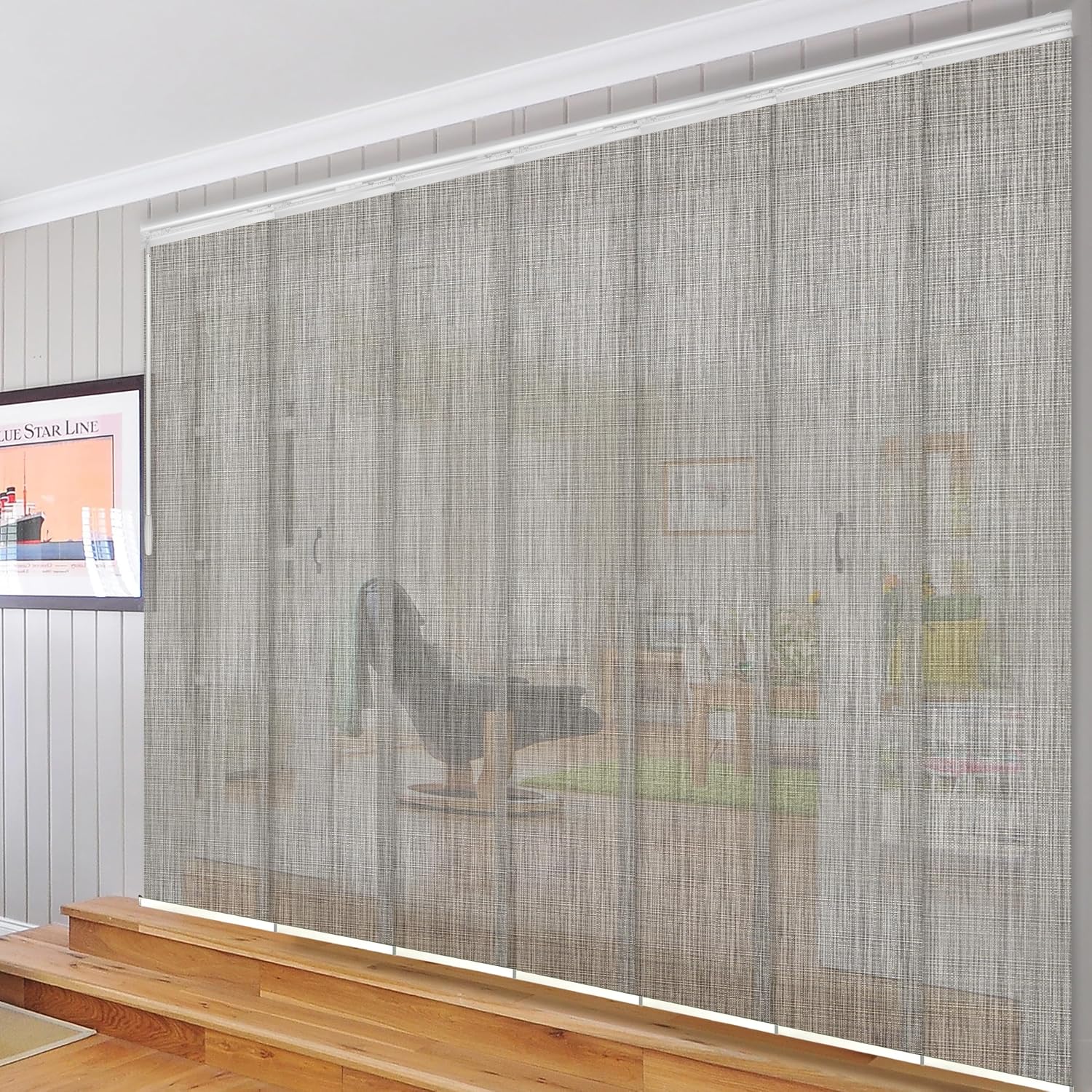 A&F Rod Décor - Mathis 7-Panel Single Rail Panel Track Extendable 110"-153" W x 94" H, Panel Width 23.5"