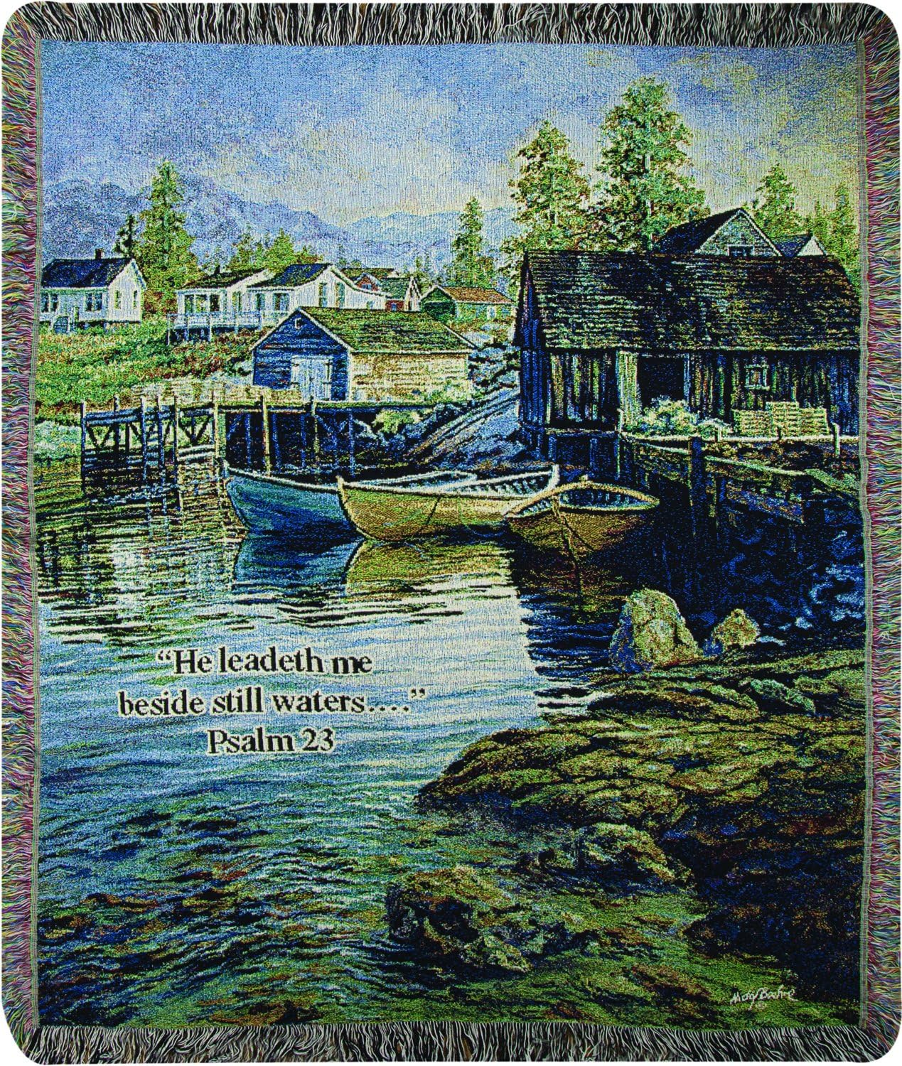 Manual Woodworkers & Weavers Tapestry Throw, Nicky Boehme Solitude, 50 x 60-Inch