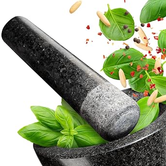 Granite Pestle 16 cm Black Polished for Mortar Spices, Herbs, Nuts Grinding
