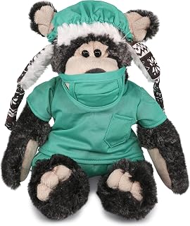 Black Bear Doctor Plush Toy - Super Soft Bear Doctor Stuffed Animal Dress Up with Cute Scrub Uniform and Cap Outfit - Plush Gift with Personalization - 12.5 Inches
