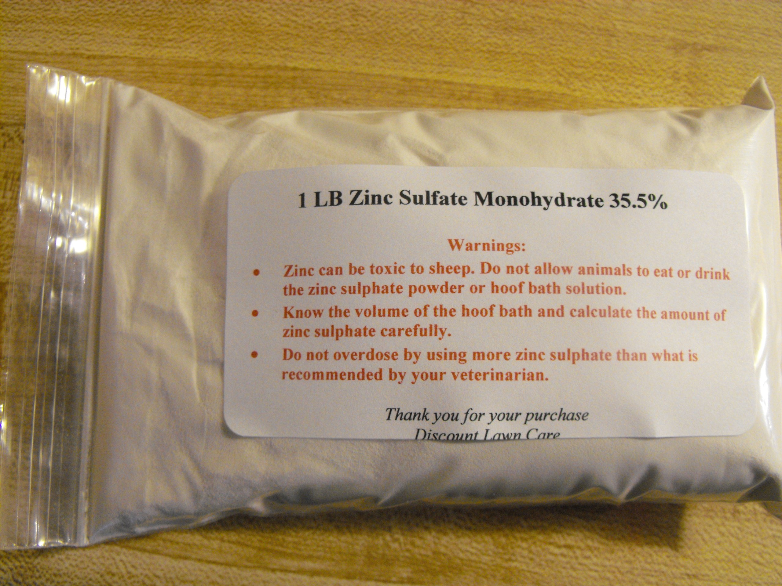 Zinc Sulfate Monohydrate - 35.5% Zn - 99% Pure - 2 Pounds