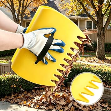 2 Sets Leaf Scoops Hand Rakes, Lightweight Plastic Leaf Grabbers