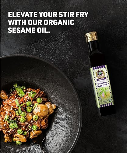Miniatura 6 de Aceite de sésamo tostado orgánico Kosher saludable y sabroso orgánico 845 onzas 85fl oz Individual