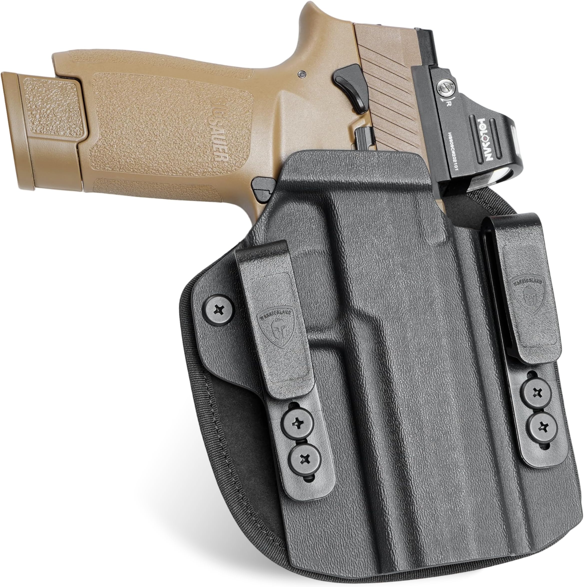 Hybrid Kydex & Nylon Holster, Optional for Glock 17/19/19X/ 43/ 43X MOS, Taurus G2C /G3C, Sig P320 / P365/ P365X/ P365XL, 1911 5" (No Rail) and More, Optics Cut, IWB Concealed Carry