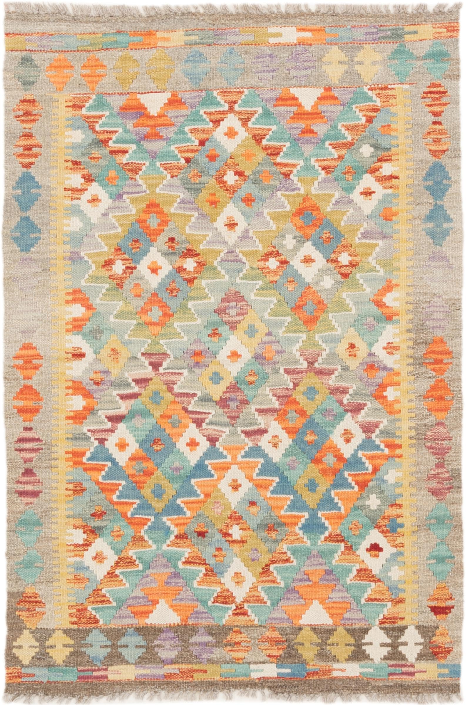 Tapis fait main Kilim Afghan 84x121 en laine, tapis d'Orient traditionnel