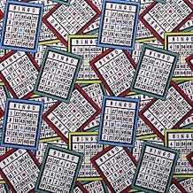 Mook Fabrics Bingo Cotton Fabric, Cards Cut by The Yard