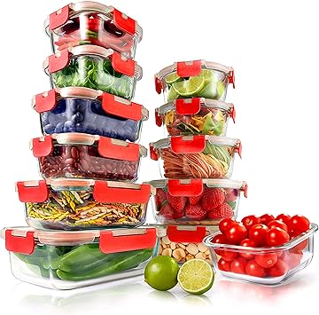 12-Piece Glass Food Storage Container Set