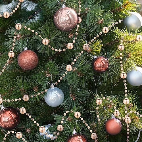 Miniatura 53 de Pangda Guirnalda de perlas artificiales de 65.6 pies para árbol de Navidad, cadena de hilos de cuentas de plástico, adorno para boda, fiesta de Rosa