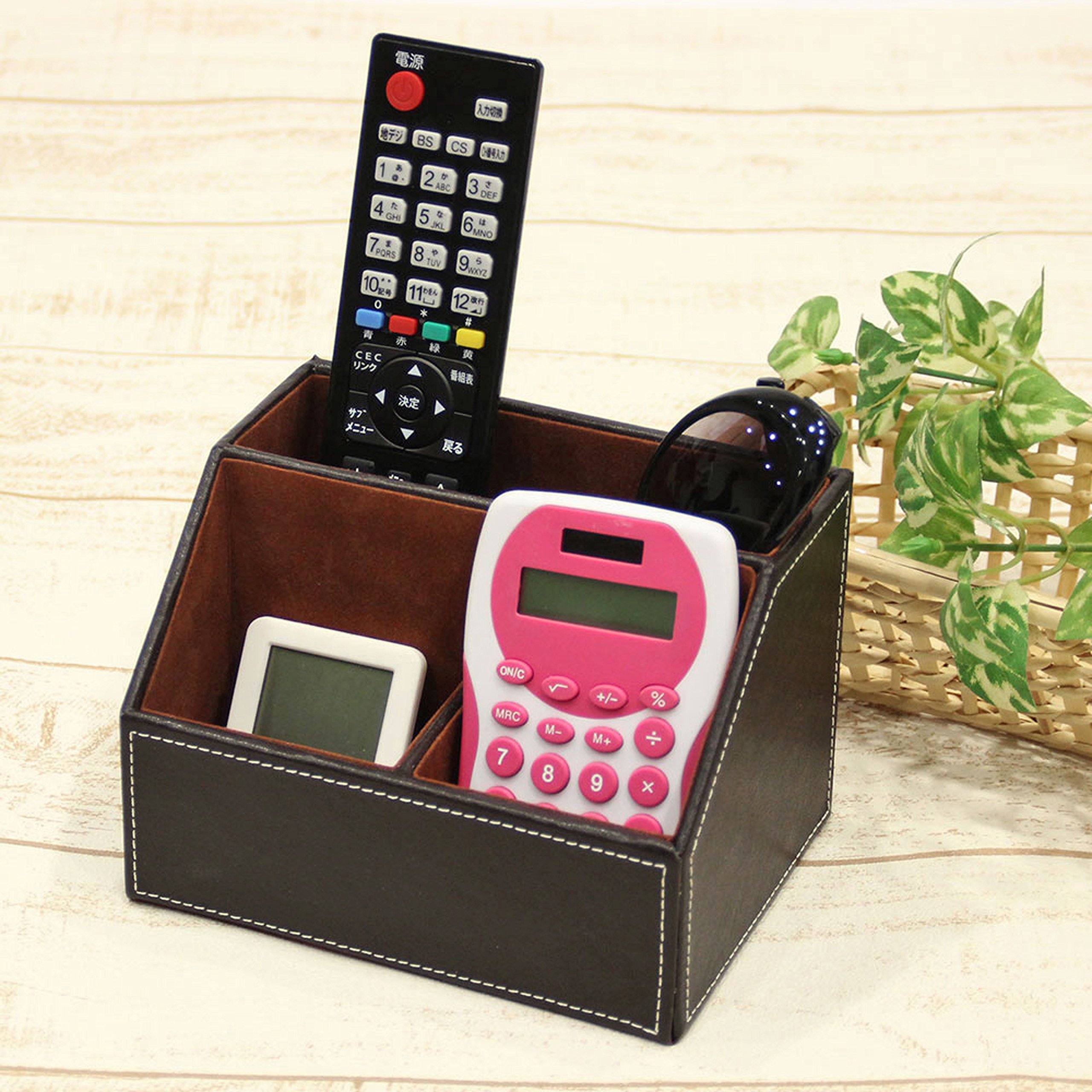 Amazon｜BASIC ステッチ が おしゃれ レザー 調 リモコンラック