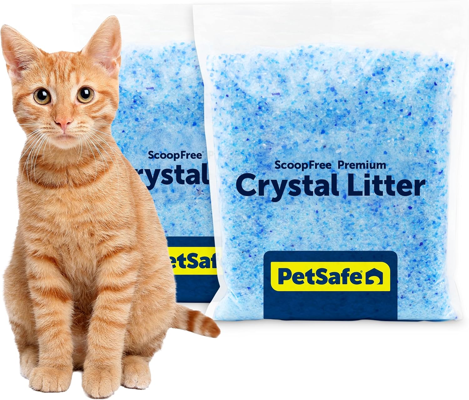 PetSafe ScoopFree Premium Crystal Cat Litter 2-Pack - 5x Better Odor Control, Dust-Free, Fresh Scent, Reusable Tray Compatible