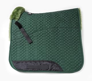 Engel Alemania de Oveja Cuadrado Saddle Pad Gamuza de Manta para Silla de Color Verde (schabra 1 Half-Lined) Colorido: combinable con 12 de Lana de Colores.