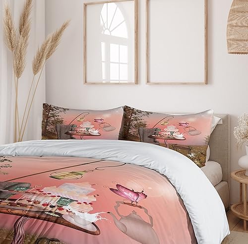 Miniatura 163 de Ambesonne Juego de funda de edredón de brújula, ilustración de mapa del mundo, marinero marítimo, equipo de vida monocromático, juego de ropa