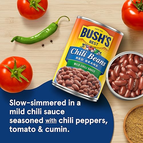 Miniatura 4 de BUSH'S BEST Frijoles rojos enlatados de 16 onzas, fuente de proteína y fibra a base de plantas, bajos en grasa, sin gluten, (paquete de 12)