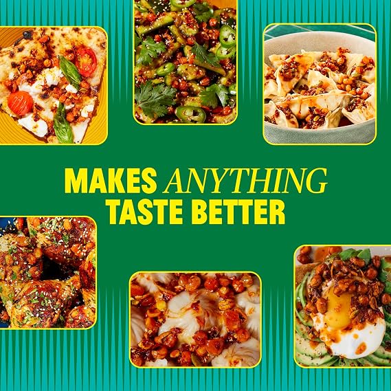FLYBYJING Xtra Crunchy Sichuan Chili Crisp: Spicy, Tingly, Savory, Vegan, Nut-Free, Sugar Free Premium Chili Crunch - Good on Noodles, Proteins, Veggies and Everything, 6oz (Pack of 1)