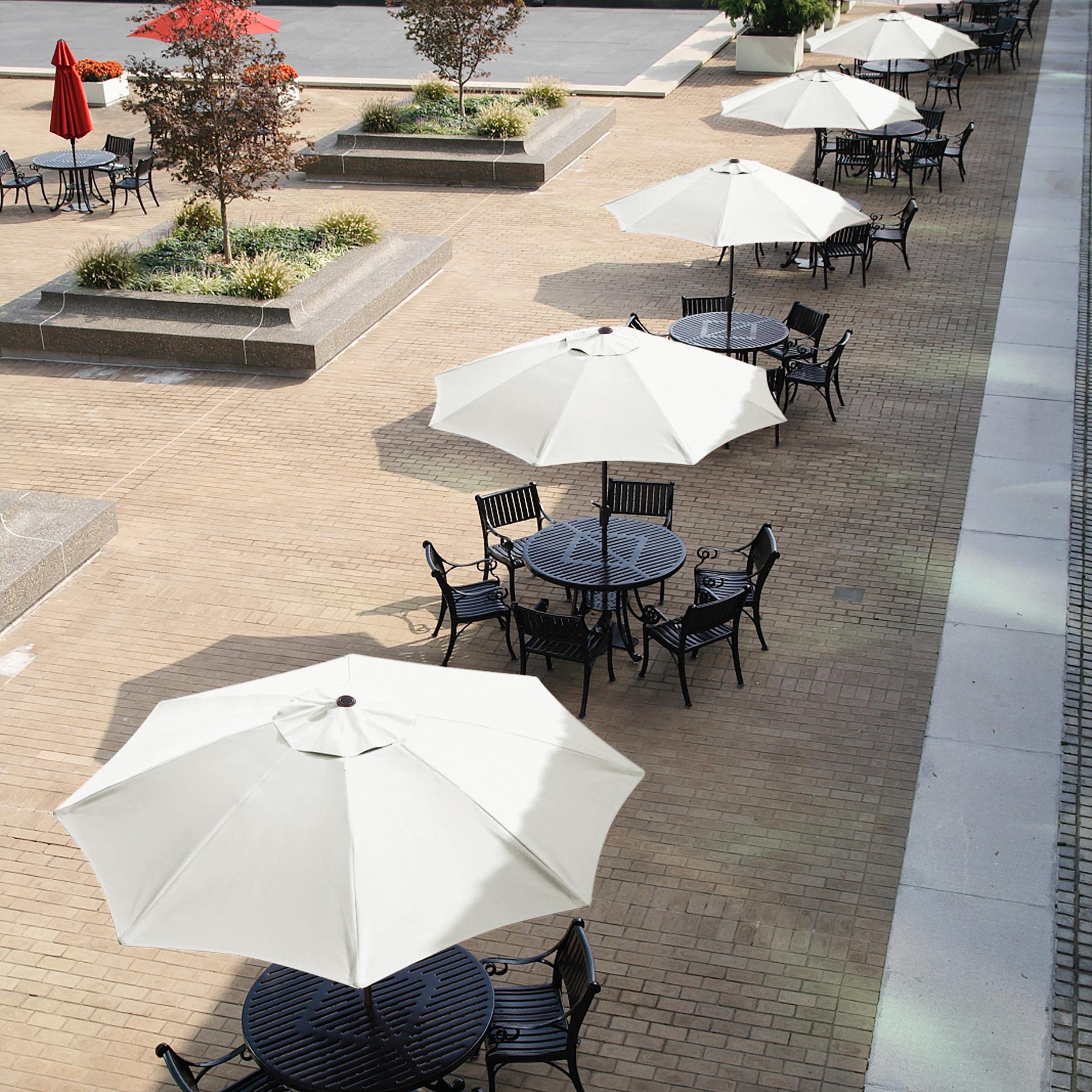 Yaheetech Parasol przeciwsłoneczny, okrągły, 270 cm, składany, z korbą, ochrona przed promieniowaniem UV, UPF 50+, kremowy