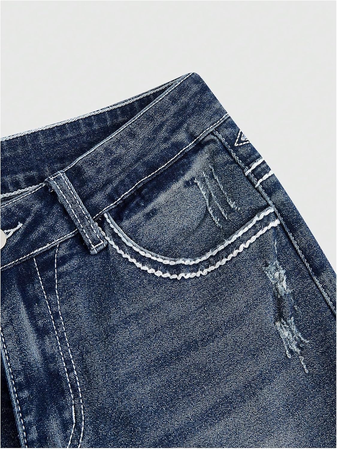 SOLY HUX Women's Bell Bottom Jeans Embroidery Y2k Stretch Flare Denim Pants - Image 3