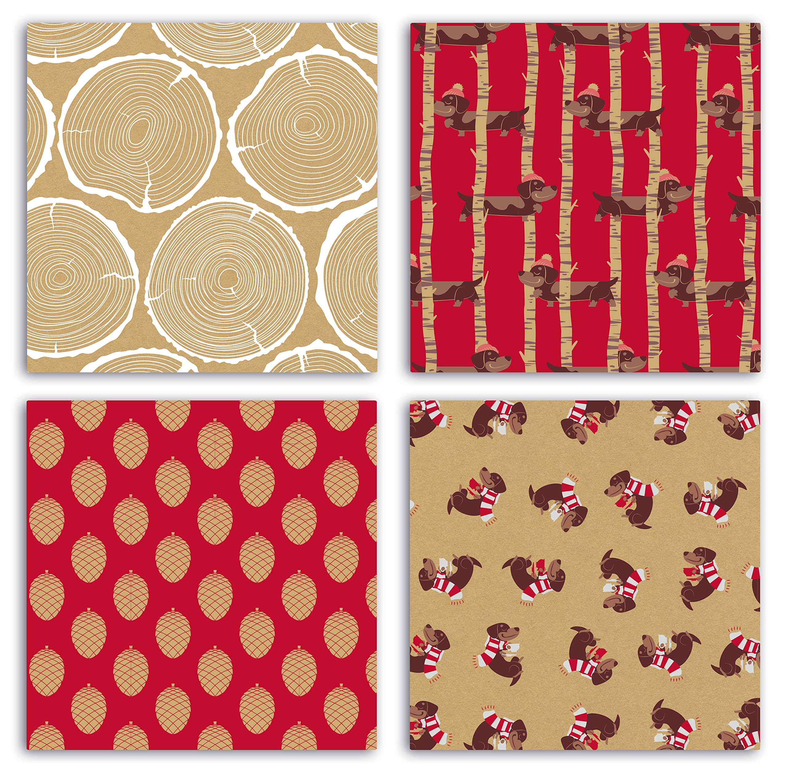 Clairefontaine 223831AMZC - Karton mit 20 Rollen Geschenkpapier Kraftnatur 100 Prozent recycling Papier 5mx0m35 70g, sortierte Motiven, 20 Rollen