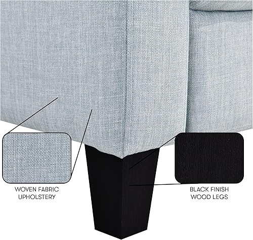 Miniatura 8 de Serta Lindbergh Sofá de transición moderno de 70.5 pulgadas, cojín de respaldo copetudo, brazos cuadrados, patas de madera maciza, Dream Coil