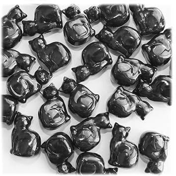 Black Cat Beads Large Hole Made in USA 1" high