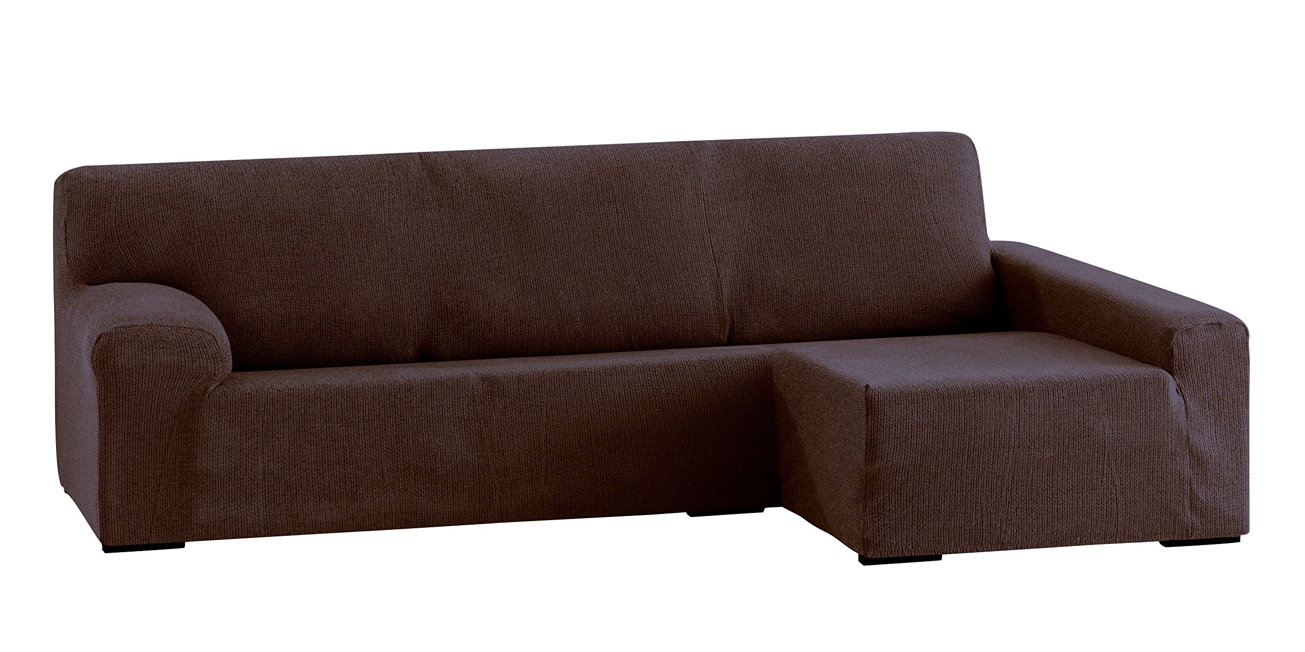 Eysa Italia Dorian Chaise Longue Bielastico Destra, Vista Frontale, Ciniglia, Marrone, 43x17x37 cm