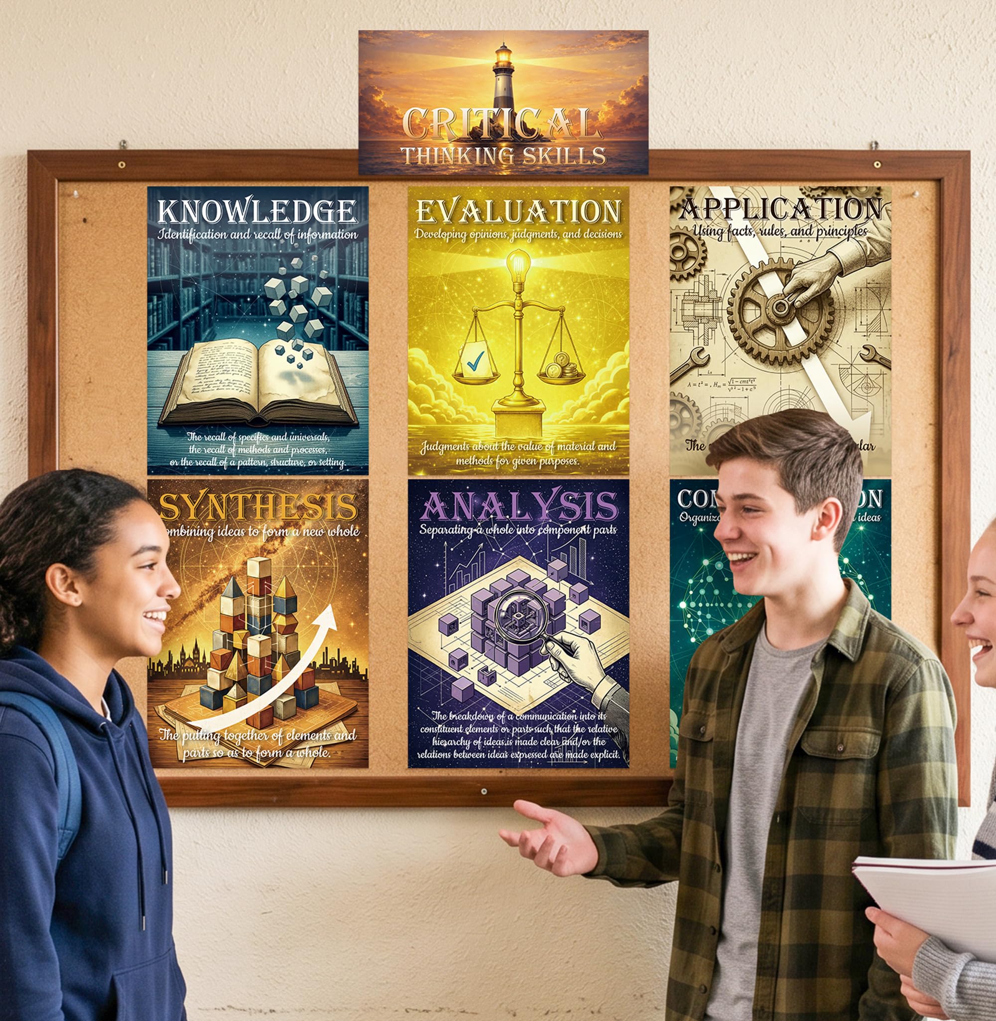 Lot de 7 affiches de pensée pour études sociales - Décoration pour salle de