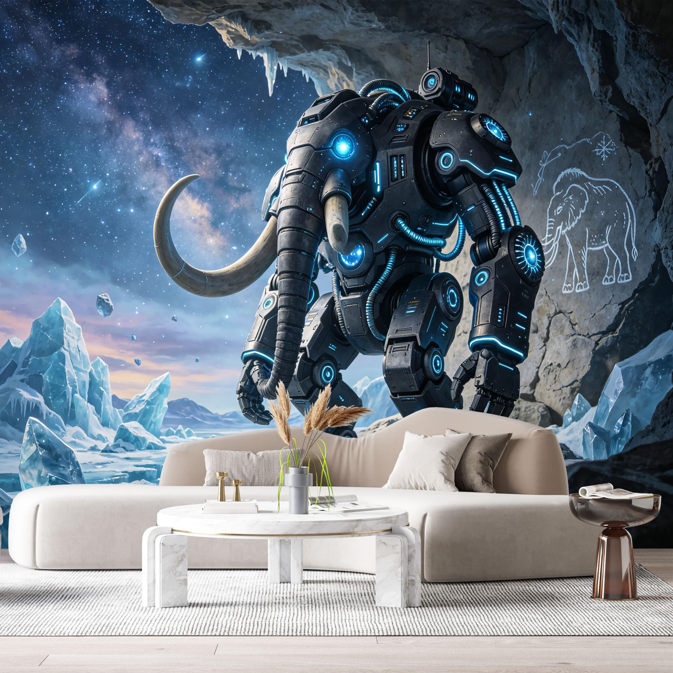 Custom Size Wall Mural Cyber Mech Science Fiction Robot Futuristic Metal Armor SelfAdhesive Art Prints Removable Large Wallpaper Esports Room Game Room Tenant Room Studio