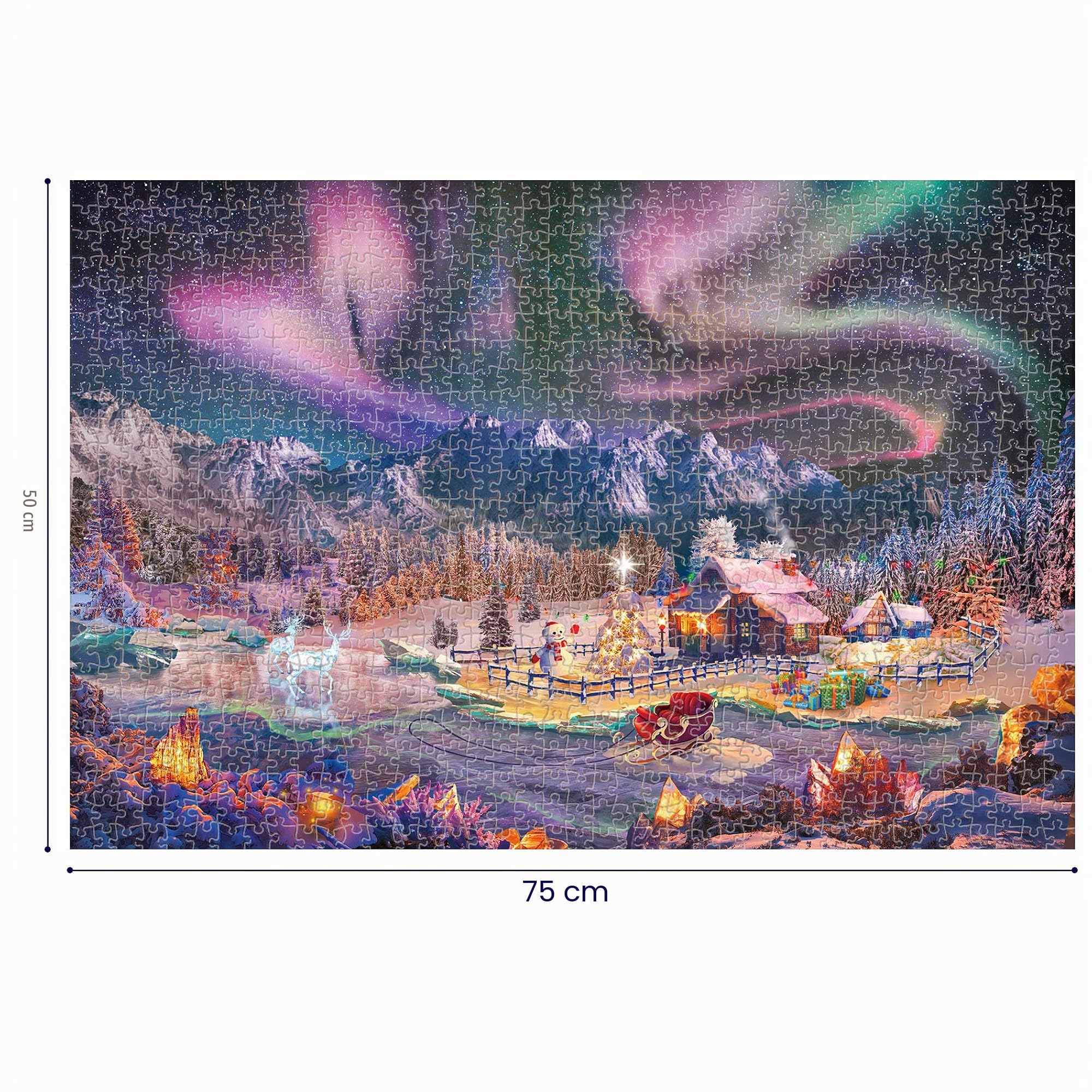 Lavievert 1000 Teile Puzzle für Erwachsene und Kinder (Weihnachtliche Schneenacht)