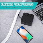 6.6ft - 4/5 inch Cable Sleeve Cord Protector, White Braided Wire Organizer for USB Cable Power Cord Audio Video Cable, Split Sleeving Wire Protector to Prevent Pet Chewing