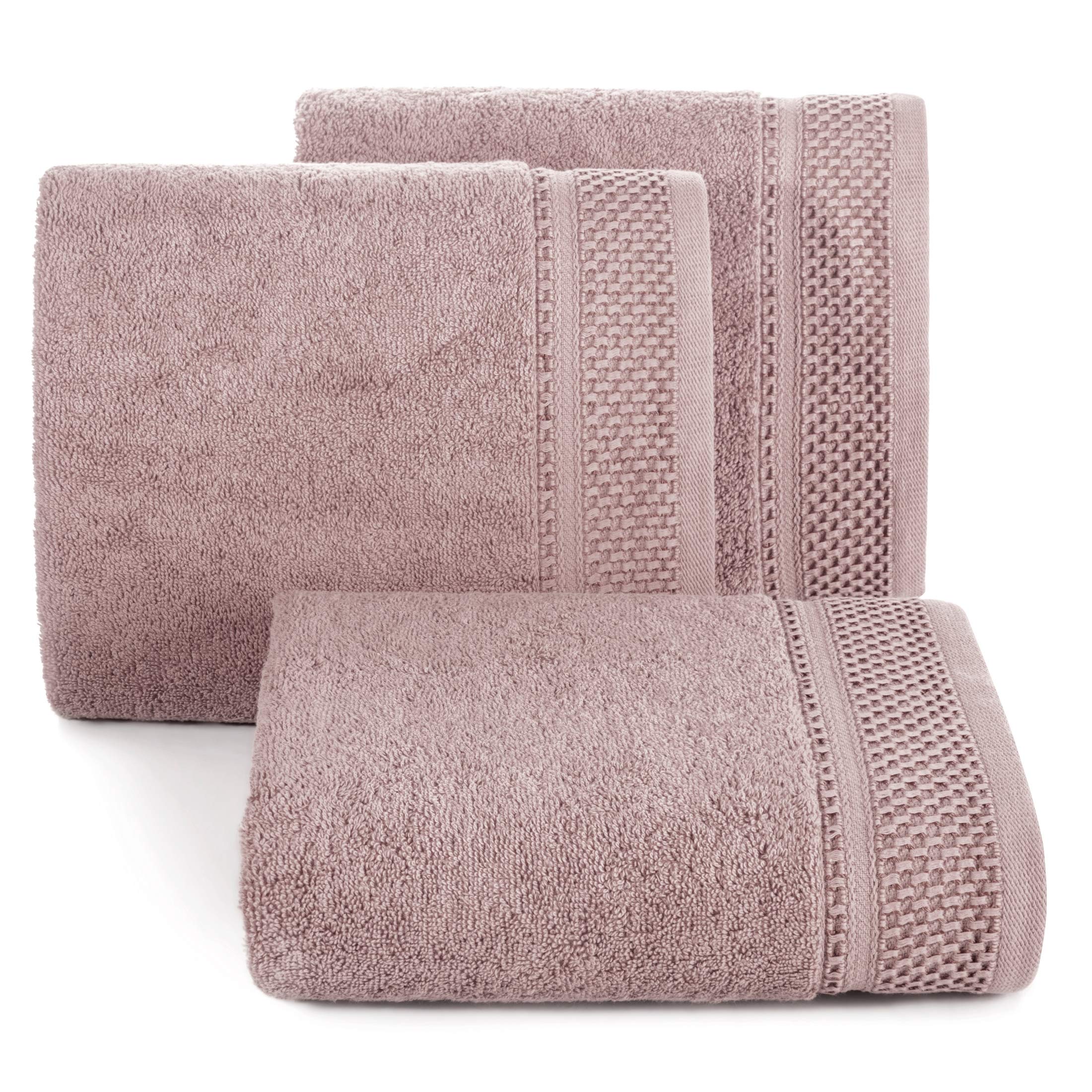Eurofirany Carlo Set Bagno, Asciugamano da Sauna, Assorbente, 100% Cotone 580 g/m2, di Alta qualità, Confezione da 3 e 6 Pezzi, Rosa Chiaro, 70 x 140 cm, 3 unità