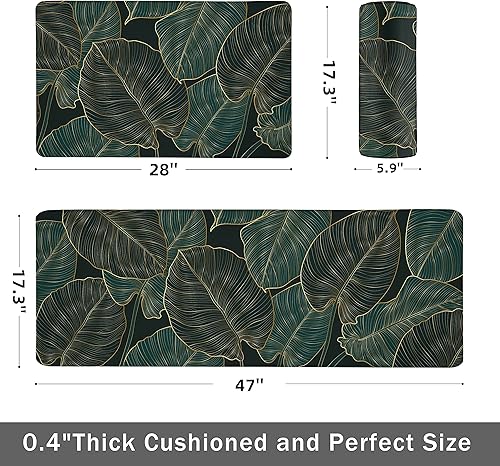 Miniatura 2 de chiinvent Tapetes de cocina acolchados antifatiga para el suelo de la cocina, tapete verde de espuma viscoelástica, alfombras de cocina bohemias,