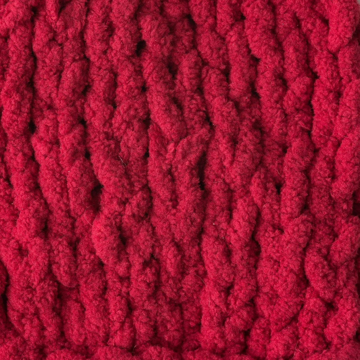Bernat Blanket Yarn - 6 Pack with 8 Pattern Cards in Color (Cranberry)