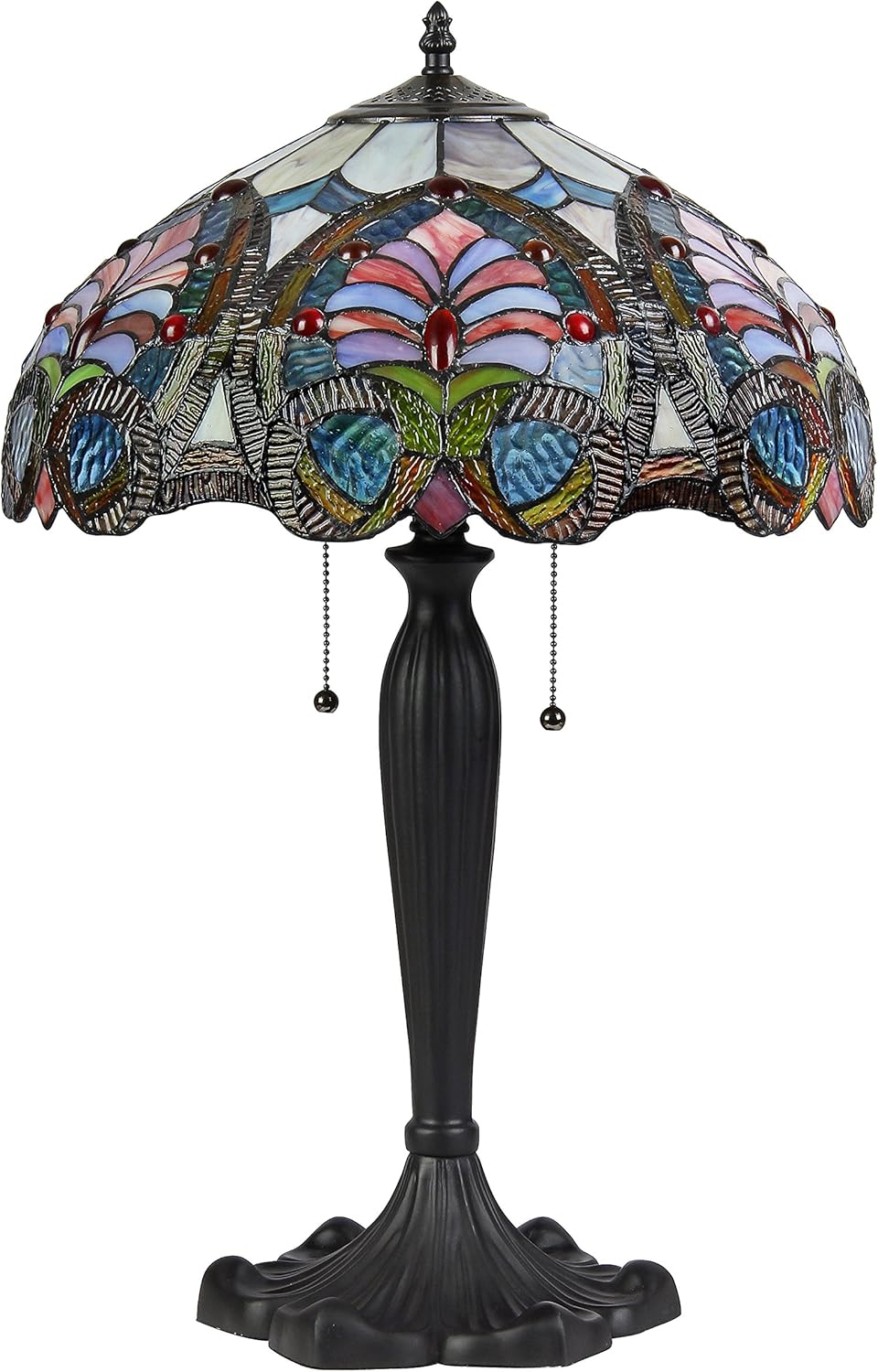 Tiffany-Style 2 Light Victorian Table Lamp 16" Shade