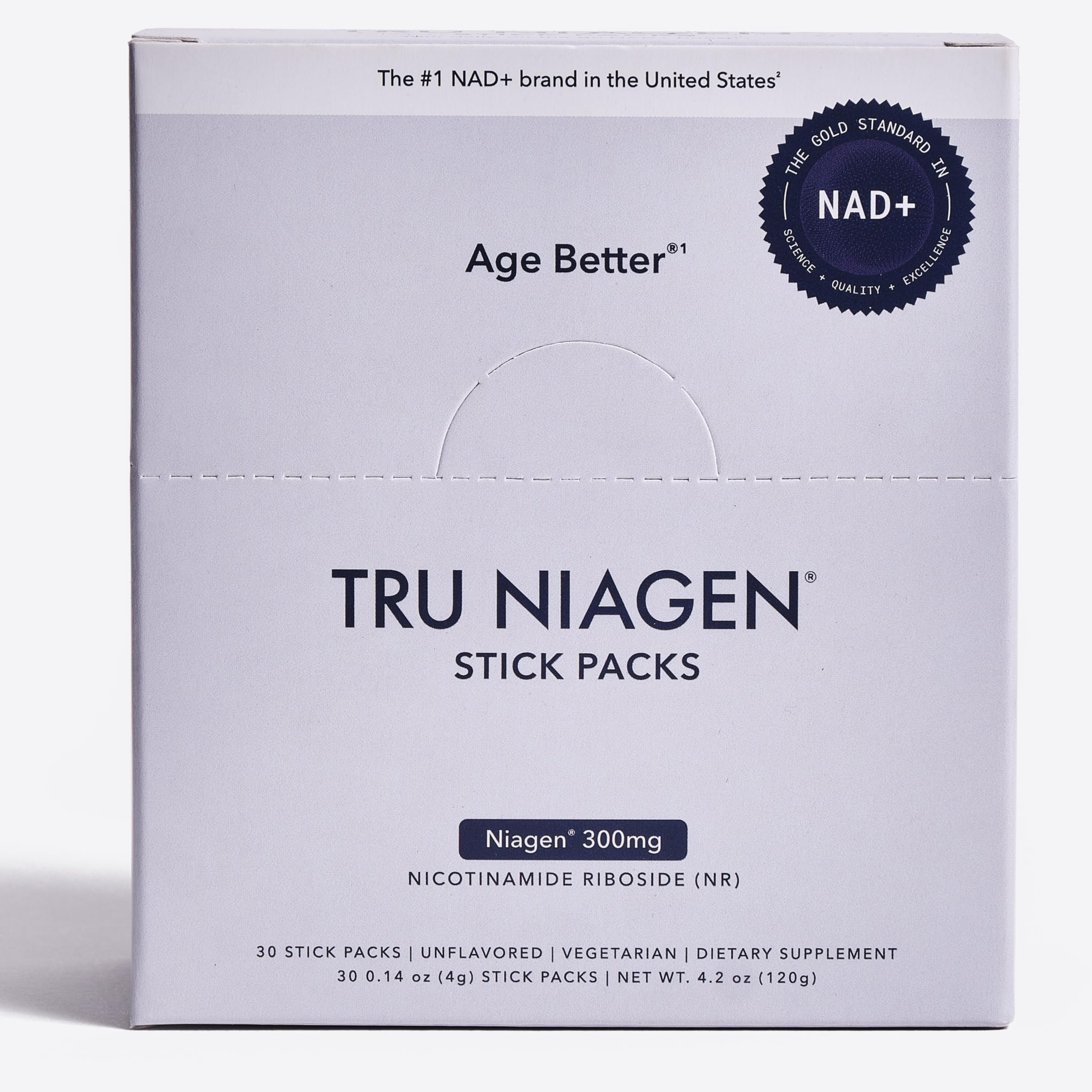 NAD+ Booster with Hydration & Prebiotic Support Award-Winning Nicotinamide Riboside Mixing Powder for Cellular Energy, Repair & Healthy Aging - 30ct/300mg Stick Packs: On-The-Go Supplement