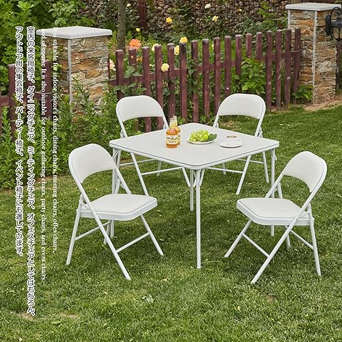 Miniatura 2 de KAIHAOWIN Paquete de 4 sillas plegables acolchadas de vinilo, marco de metal, silla plegable resistente con respaldo y asientos acolchados para