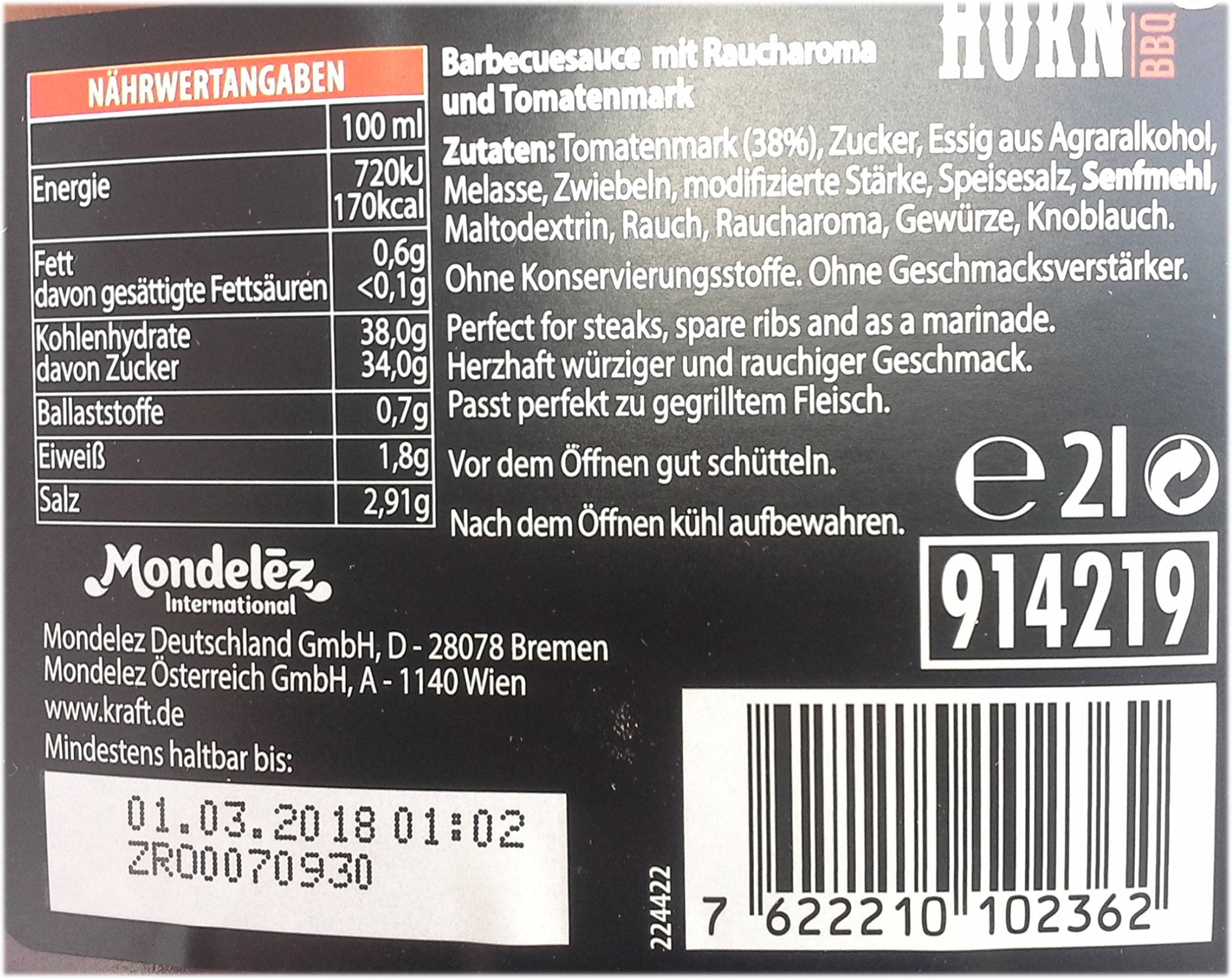 Bull's-Eye - Original Barbecue Sauce - 2 ltr