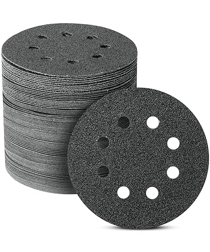 Miniatura 12 de Bates- Discos de lija de 5 pulgadas, 8 agujeros, paquete de 30, granos surtidos 40, 80, 120, 220, 320, 600, discos redondos de papel de lija, lijado