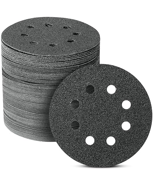 Bates- Sanding Discs, 5 Inch 8 Hole Sanding Discs, 100 Pack, Grits 60 120 240 400 600 800 1000 1200 1500 2000, Sanding Pads, Hook and Loop Sanding Disc, Round Sandpaper Discs, 5 inch Sanding