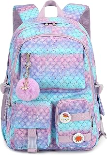 Girls Backpack,15.6 Inch Laptop School Bag Large Primary Elementary Middle College Bookbags Kids Backpacks for Teens Girls Women Students Anti Theft Travel Daypack (Purple)