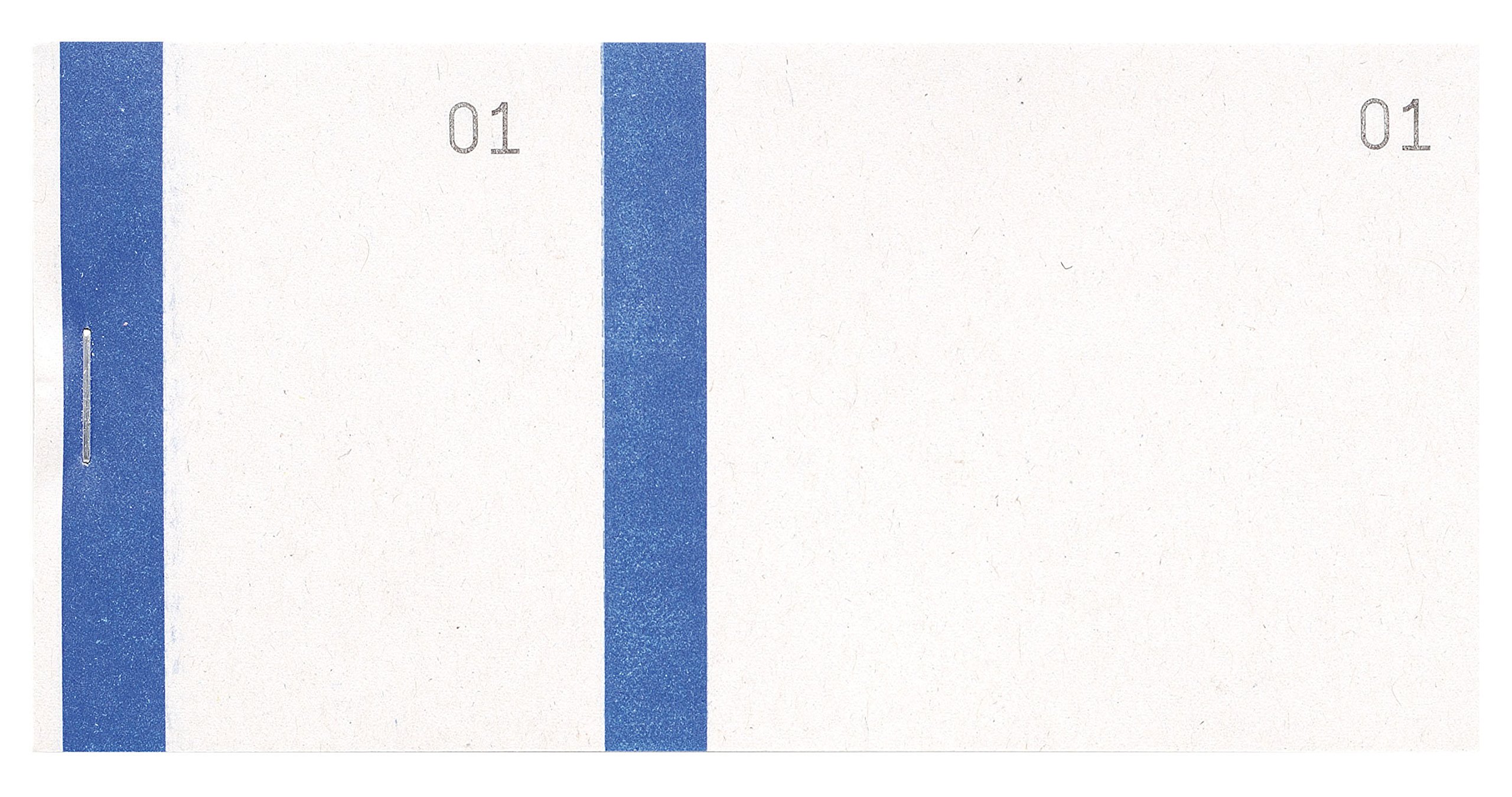Exacompta - Réf. 96302E - Carton de 50 blocs vendeurs 100 feuillets numérotés de 1 à 100-2 coupons 1 détachable - Pour kermesse, loterie, tombola - Format 6,6 x 13,5 cm - bande couleur - Bleu