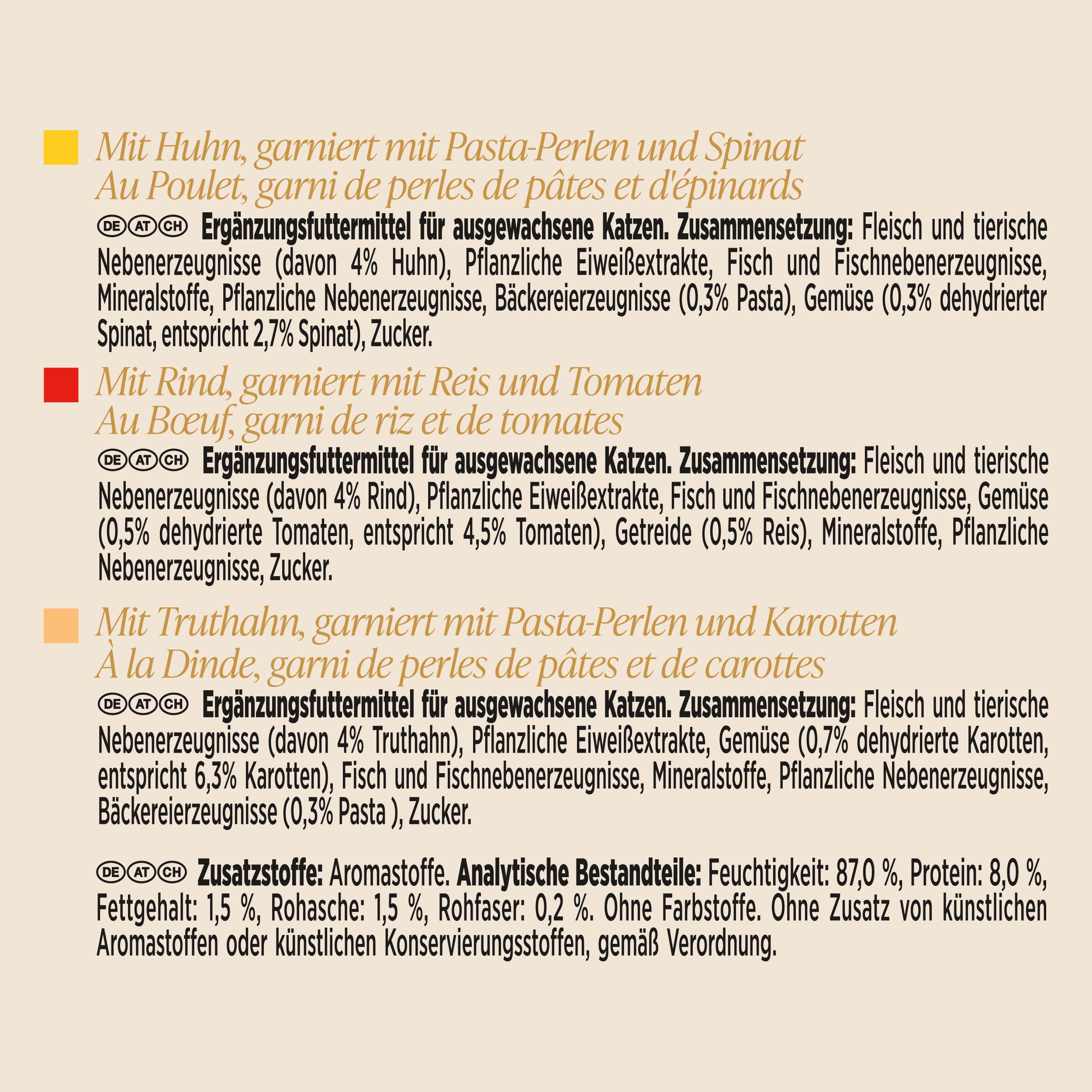 Gourmet Soup Royale Katzensuppe mit Rind, Huhn oder Truthahn, Ergänzungsfuttermittel für ausgewachsene Katzen, 4er Pack (6 x 45g) - 3