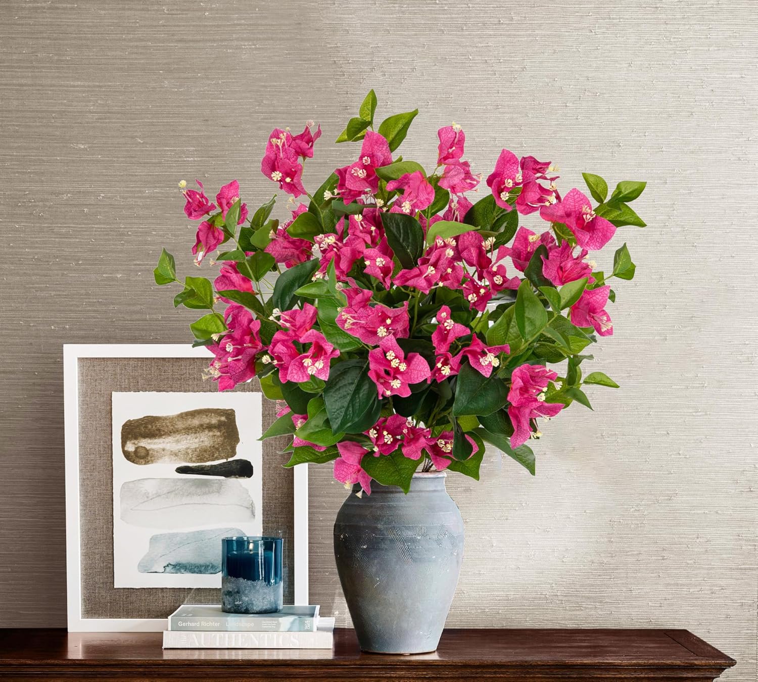 Hollyone 2Pcs Bougainvillea Artificial Flowers Bouquets Rose Red Fake Flower Silk Flowers with Long Stem Floral Arrangements Faux Bougainvillea Plant for DIY Wedding Party Centerpieces Home Decor - Image 4