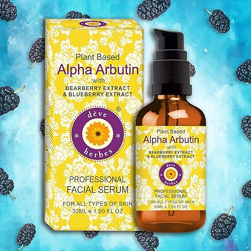Miniatura 7 de Deve Herbes Suero facial de alfa arbutina a base de plantas con extracto de gayuba, trigo, mora, arándano y granada para cuidado personal, 1.0 fl oz