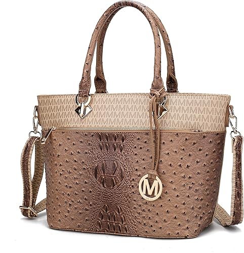 MKF Collection Mia K - Bolso bandolera de cuero vegano con asa superior para mujer