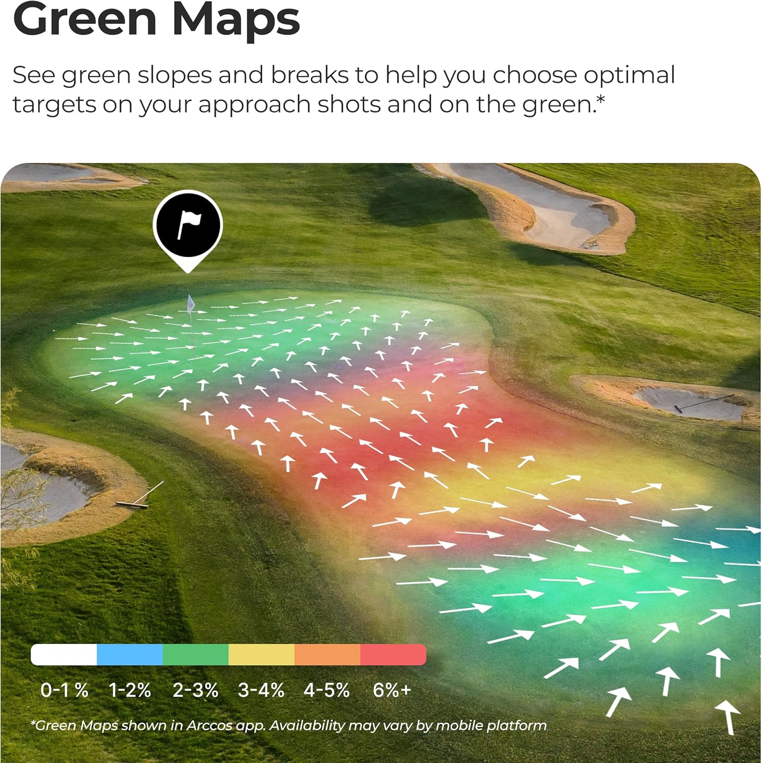 Arccos Smart Laser Rangefinder with Slope & Wind – Golf AI-Powered “Plays Like” Distances, AI Strategy & Green Maps, Tournament Legal Toggle, Free First Year